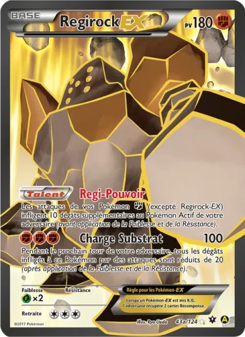 Carte Pokémon Regirock EX 43A/124, extension Impact des Destins