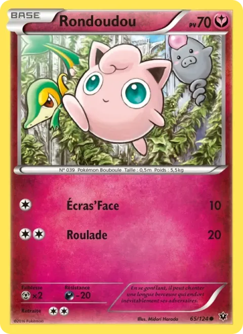 Carte Pokémon Rondoudou 065/124, extension Impact des Destins