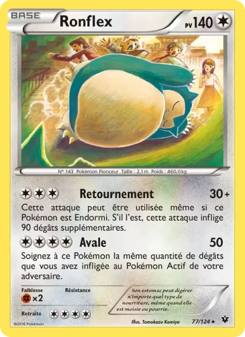 Carte Pokémon Ronflex 077/124, extension Impact des Destins