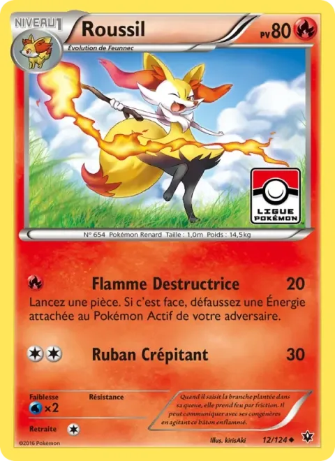 Carte Pokémon Roussil 012/124, extension Impact des Destins