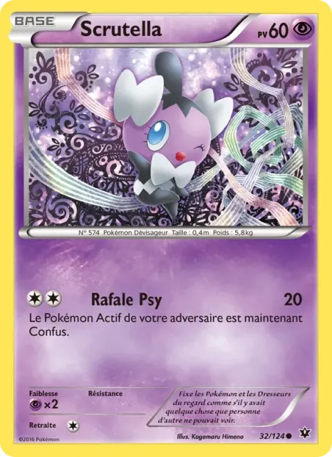 Carte Pokémon Scrutella 032/124, extension Impact des Destins