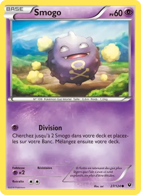 Carte Pokémon Smogo 027/124, extension Impact des Destins