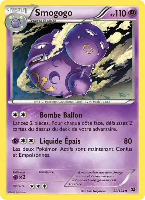 Carte Pokémon Smogogo 028/124, extension Impact des Destins