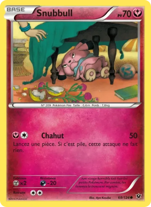 Carte Pokémon Snubbull 068/124, extension Impact des Destins
