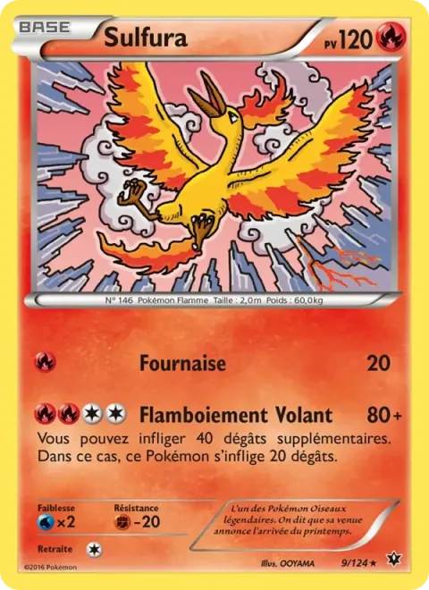 Carte Pokémon Sulfura 009/124, extension Impact des Destins