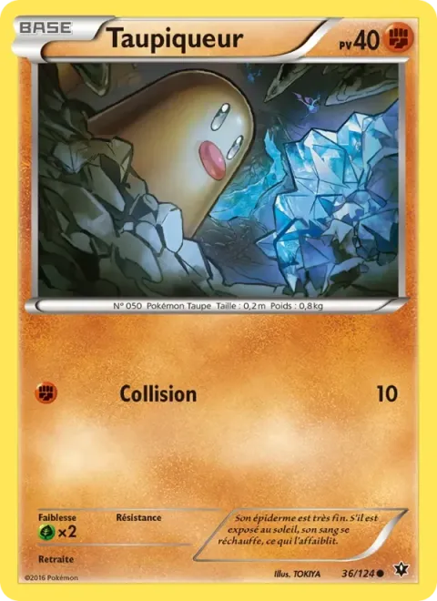 Carte Pokémon Taupiqueur 036/124, extension Impact des Destins