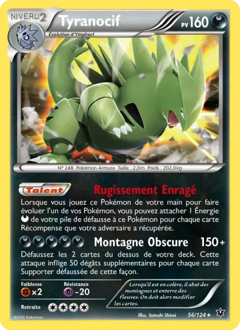 Carte Pokémon Tyranocif 056/124, extension Impact des Destins