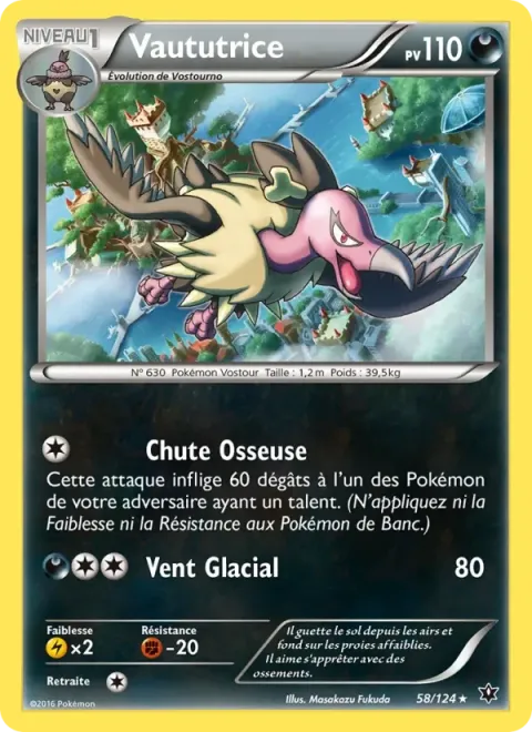 Carte Pokémon Vaututrice 058/124, extension Impact des Destins
