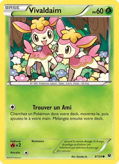 Carte Pokémon Vivaldaim 008/124, extension Impact des Destins