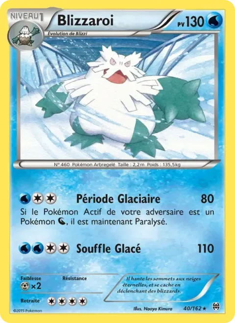 Carte Pokémon Blizzaroi 040/162, extension Impulsion Turbo