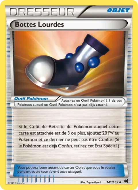 Carte Pokémon Bottes Lourdes 141/162, extension Impulsion Turbo
