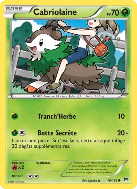 Carte Pokémon Cabriolaine 016/162, extension Impulsion Turbo
