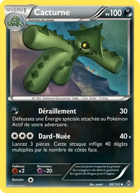 Carte Pokémon Cacturne 088/162, extension Impulsion Turbo