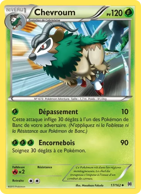Carte Pokémon Chevroum 017/162, extension Impulsion Turbo