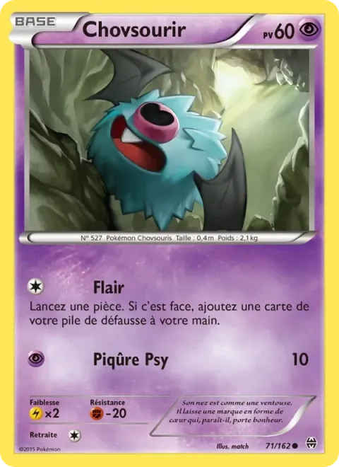 Carte Pokémon Chovsourir 071/162, extension Impulsion Turbo