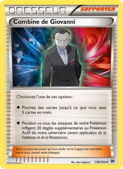 Carte Pokémon Combine de Giovanni 138/162, extension Impulsion Turbo