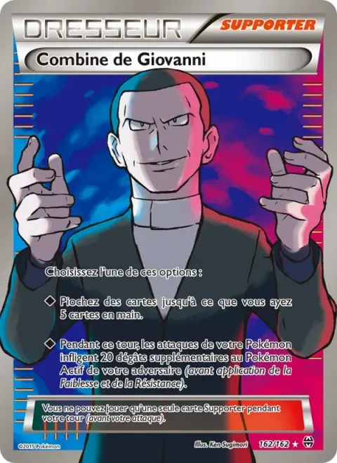 Carte Pokémon Combine de Giovanni 162/162, extension Impulsion Turbo