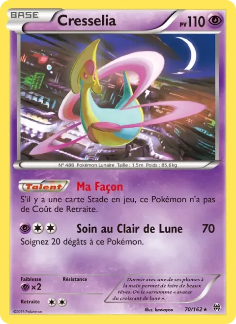 Carte Pokémon Cresselia 070/162, extension Impulsion Turbo