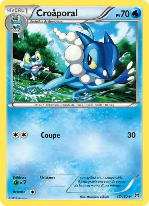 Carte Pokémon Croâporal 047/162, extension Impulsion Turbo