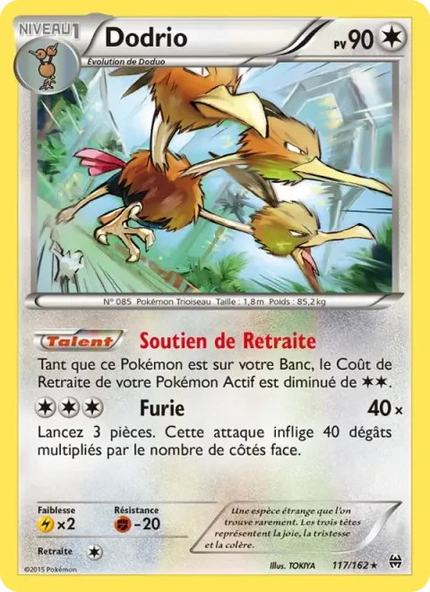 Carte Pokémon Dodrio 117/162, extension Impulsion Turbo
