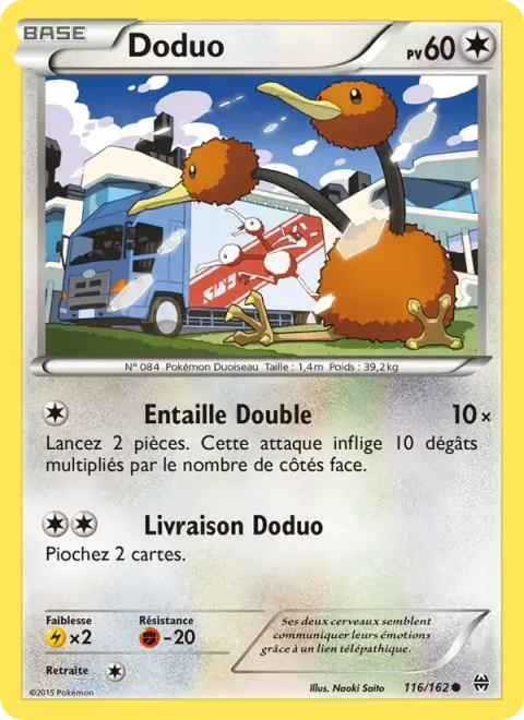 Carte Pokémon Doduo 116/162, extension Impulsion Turbo