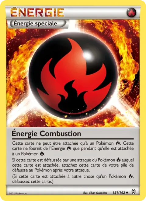 Carte Pokémon Énergie Combustion 151/162, extension Impulsion Turbo