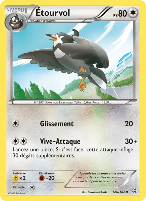 Carte Pokémon Étourvol 126/162, extension Impulsion Turbo