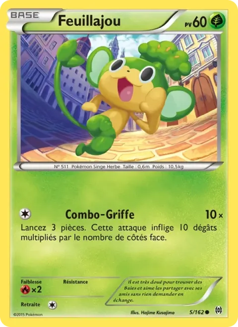 Carte Pokémon Feuillajou 005/162, extension Impulsion Turbo