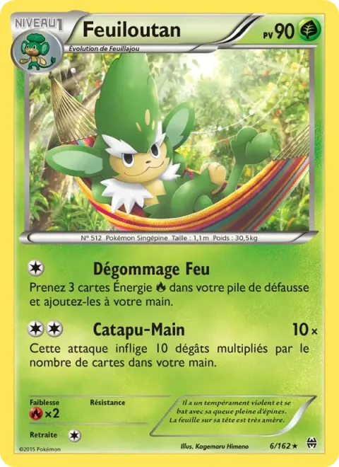 Carte Pokémon Feuiloutan 006/162, extension Impulsion Turbo