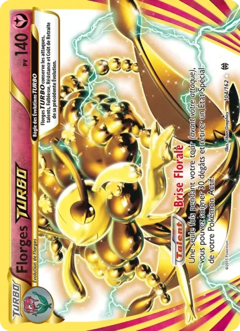 Carte Pokémon Florges TURBO 104/162, extension Impulsion Turbo