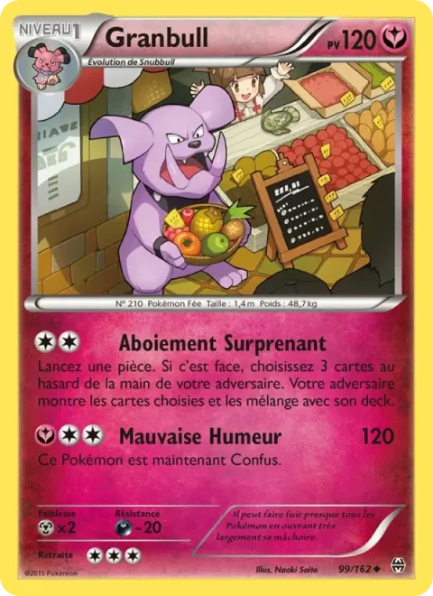Carte Pokémon Granbull 099/162, extension Impulsion Turbo