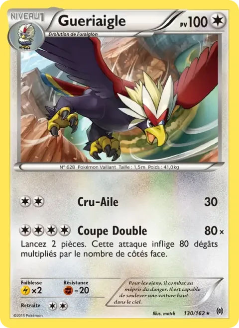 Carte Pokémon Gueriaigle 130/162, extension Impulsion Turbo
