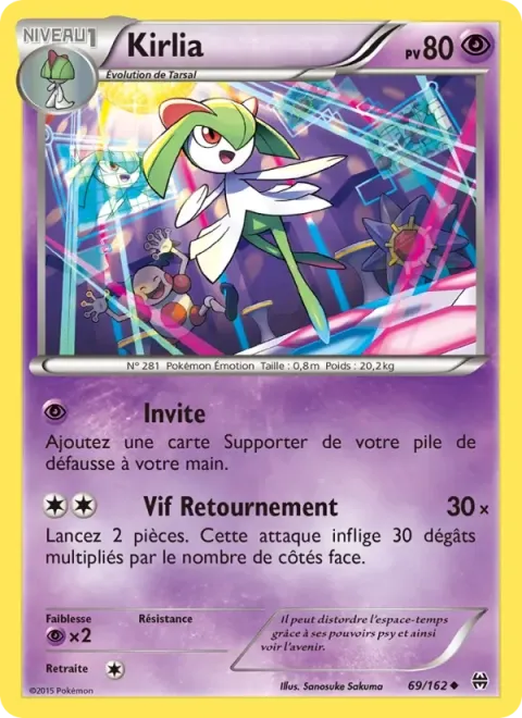 Carte Pokémon Kirlia 069/162, extension Impulsion Turbo