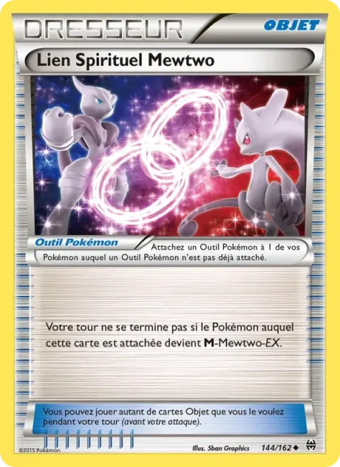 Carte Pokémon Lien Spirituel Mewtwo 144/162, extension Impulsion Turbo