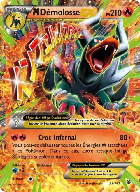 Carte Pokémon M-Démolosse EX 022/162, extension Impulsion Turbo