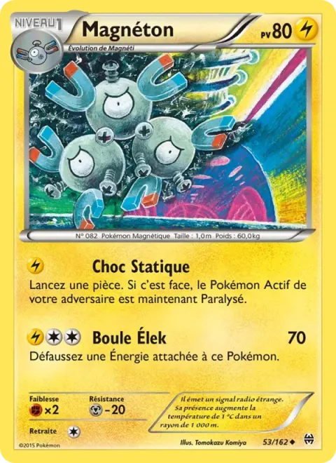 Carte Pokémon Magnéton 053/162, extension Impulsion Turbo