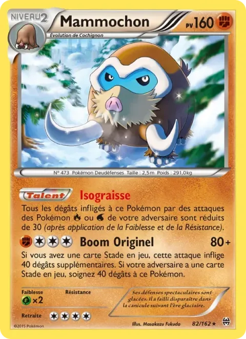 Carte Pokémon Mammochon 082/162, extension Impulsion Turbo
