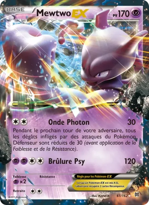 Carte Pokémon Mewtwo EX 061/162, extension Impulsion Turbo