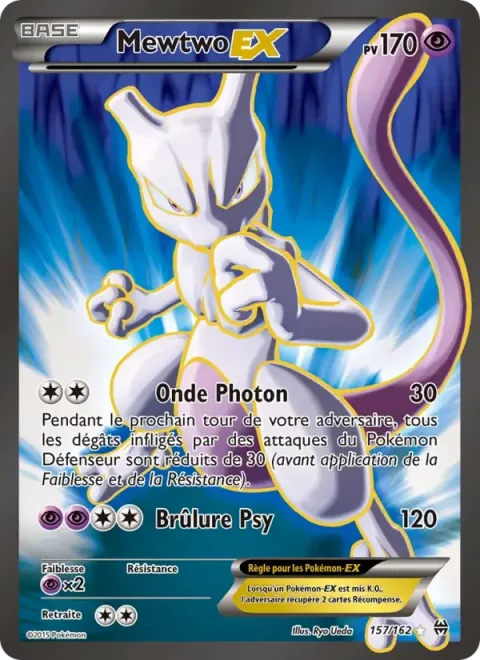 Carte Pokémon Mewtwo EX 157/162, extension Impulsion Turbo
