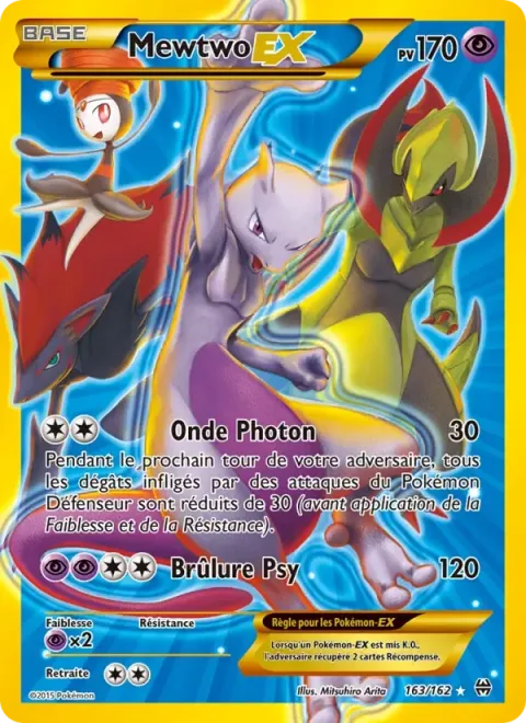 Carte Pokémon Mewtwo EX 163/162, extension Impulsion Turbo