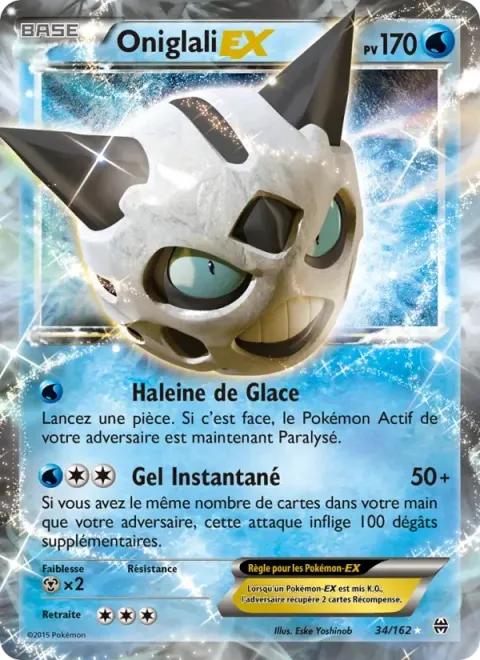 Carte Pokémon Oniglali EX 034/162, extension Impulsion Turbo