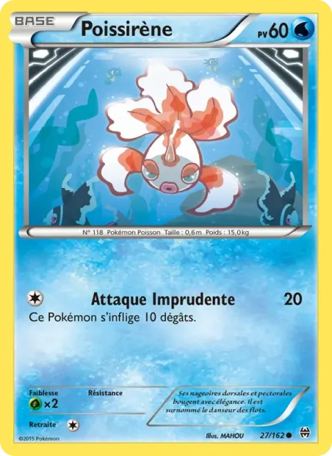 Carte Pokémon Poissirène 027/162, extension Impulsion Turbo