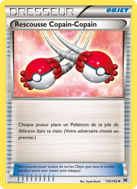 Carte Pokémon Rescousse Copain-Copain 135/162, extension Impulsion Turbo