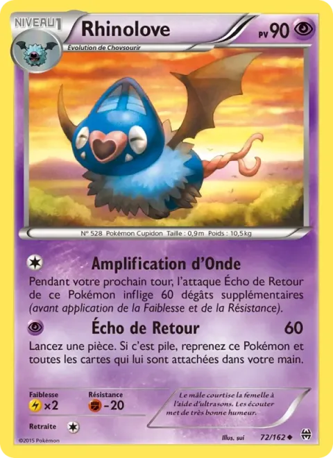 Carte Pokémon Rhinolove 072/162, extension Impulsion Turbo