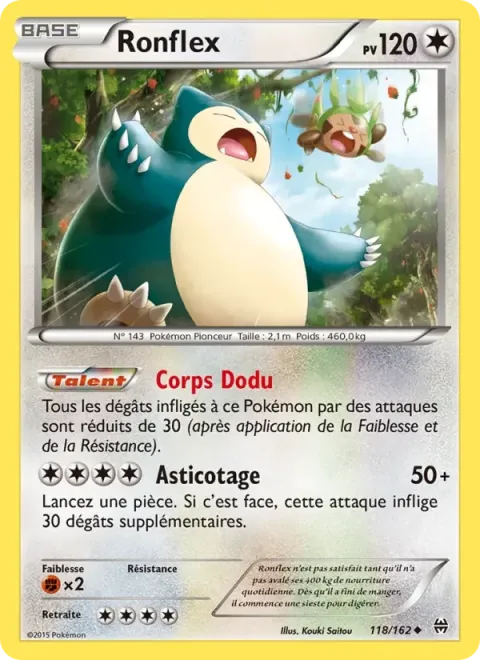 Carte Pokémon Ronflex 118/162, extension Impulsion Turbo