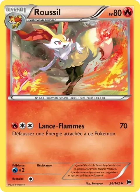 Carte Pokémon Roussil 026/162, extension Impulsion Turbo