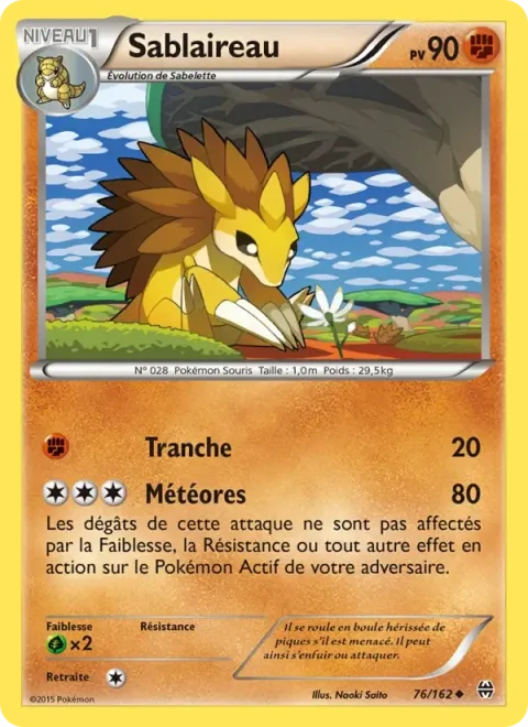 Carte Pokémon Sablaireau 076/162, extension Impulsion Turbo