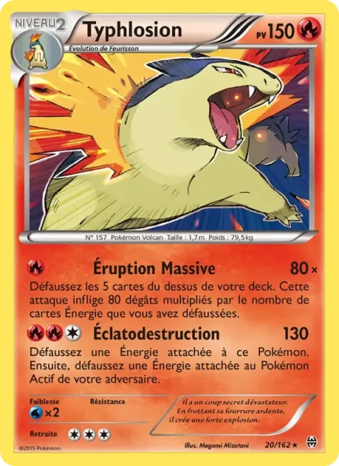 Carte Pokémon Typhlosion 020/162, extension Impulsion Turbo