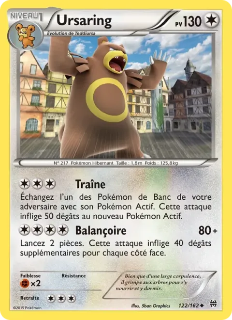 Carte Pokémon Ursaring 122/162, extension Impulsion Turbo