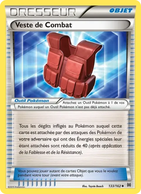 Carte Pokémon Veste de Combat 133/162, extension Impulsion Turbo